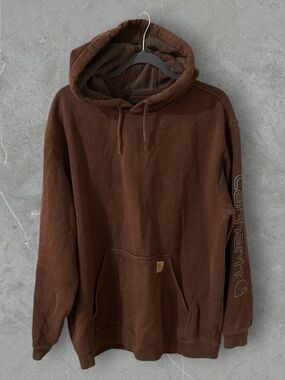 Carhartt loose fit mid weight long sleeve hoodie XL mocha heather